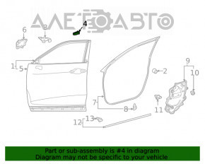 Seal of the casing of the front right door rear Toyota Highlander 20-