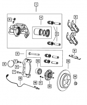 Rear left brake disc Dodge Durango 15-19 330/22mm