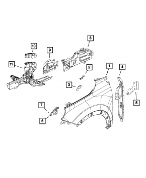 Front right wing Fiat 500X 16-22
