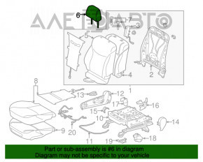 Headrest front left Toyota Prius 30 10-15 leather, dark gray