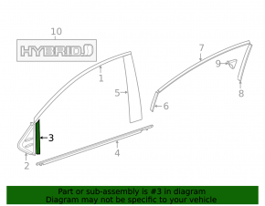 Door trim side front right Toyota Sienna 21-25 front
