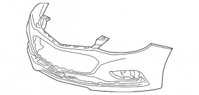 Front bumper, bare, Chevrolet Cruze 16-18