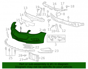 Front bumper, bare, Chevrolet Cruze 16-18