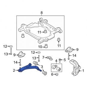 Upper rear left arm Ford Explorer 11-19 torn silent block