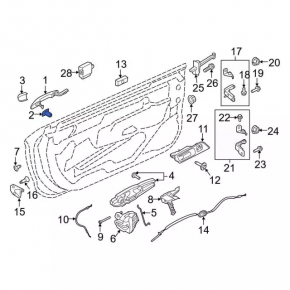 Front left Ford Edge 15- lock cylinder