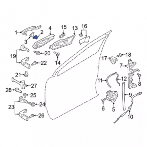 Front left Ford Edge 15- lock cylinder