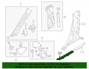 Door sill trim front left Mazda 6 13-17 black, worn