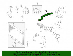 Upper cooling pipe Toyota Solara 3.3 04-08