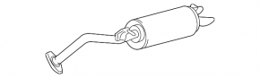 Muffler rear part with barrel Toyota Prius V 12-17 rusty