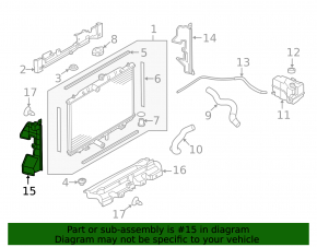 Radiator deflector left Nissan Rogue 14-16
