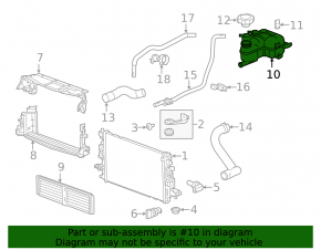 Expansion tank for engine cooling Chevrolet Volt 16 - without cover