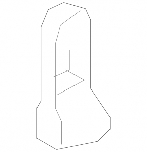 Rear bumper mounting bracket central right Chevrolet Cruze 16-