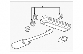 Muffler rear with barrel GMC Terrain 10-17 2.4
