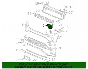 Left front bumper grille mount for VW Atlas 21-23