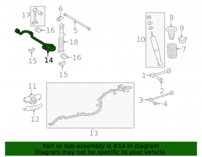 Rear stabilizer bar Lexus GX460 10-23 20mm