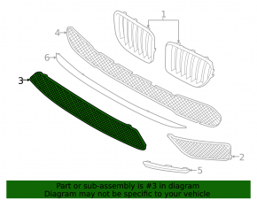 BMW X1 E84 13-15 Front Bumper Lower Grille Without M Sport, Center, Base