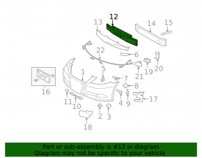 Front bumper absorber upper Lexus LS460 LS600h 07-09 pre-rest guide break