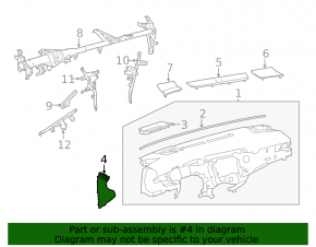 Dashboard side trim left Toyota Camry v70 18-24 black