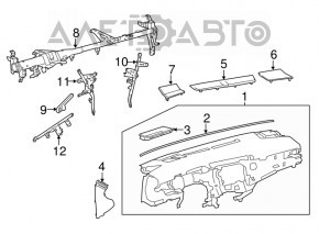 Dashboard side trim left Toyota Camry v70 18-24 black
