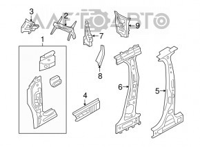 Front right body pillar VW Jetta 11-18 USA