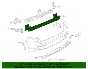 Rear bumper reinforcement for VW Golf GTI 22-26