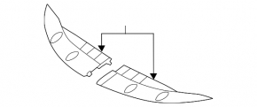 Left Nissan Leaf 13-17 hood scoop trim broken mount