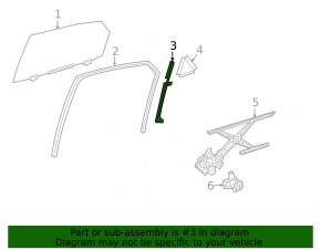 Rear left door glass guide Lexus NX200t NX300 NX300h 15-21