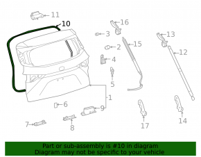 Rubber seal for the trunk door Toyota Sienna 21-25