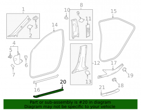 Door sill outer front right Toyota Camry v70 18-24 black