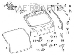 Drive motor tailgate Lexus RX350 RX450h 10-15