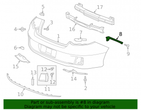 Rear bumper mount left outer Honda Accord 13-17 2d