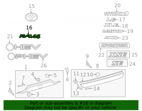 Emblem inscription "RAV4" trunk door Toyota Rav4 19-