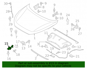 Hood release handle under the hood Hyundai Tucson 16-21