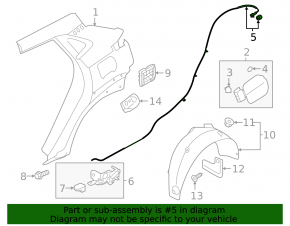 Fuel filler flap cable Hyundai Kona 18-23 1.6, 2.0