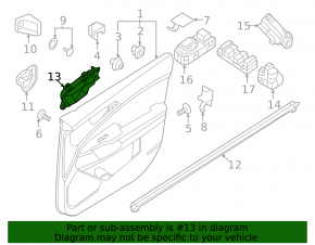 Inner front left door handle for Kia Sportage 23-26, matte chrome