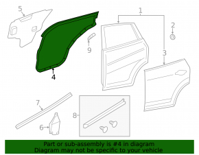 Rear left door seal Nissan Rogue Sport 17-22