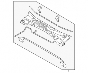 Plastic windshield wiper grille for Hyundai Santa FE Sport 13-16