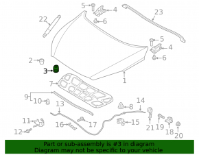 Inner hood bumper for Kia Sorento 16-20