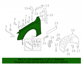 Front right wing for Audi A5 08-16, aluminum
