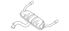 Rear muffler with barrel Audi A3 22-26