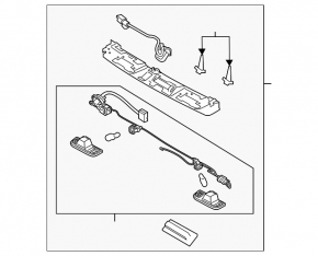 Hyundai Santa FE 19-19 trunk door number plate light bar for camera
