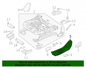 Side passenger seat trim right Ford Mustang mk6 18- black, scratches