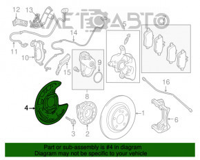 Brake Disc Cover Rear Right Mercedes GLA 14-20 AWD
