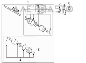 Drive axle shaft front left Nissan Versa 1.8 10-12