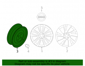 Spare tire space saver Nissan Pathfinder 13-16 R18 165/90, rusty disk
