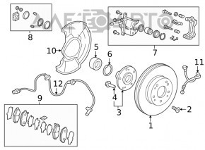 Front right caliper Honda Accord 13-17