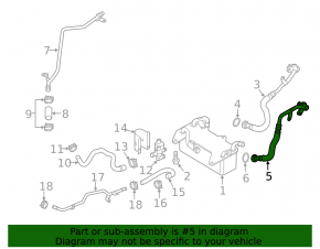 Automatic transmission cooling pipe outlet Audi A6 C7 12-14 AWD