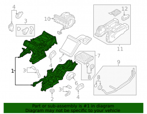 Rear heater assembly Audi Q7 16- for 4-zone control