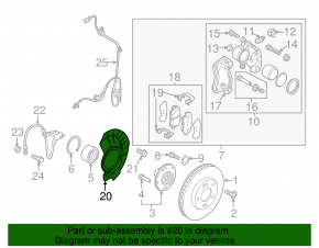 Brake Disc Cover Front Left Kia Soul 14-16