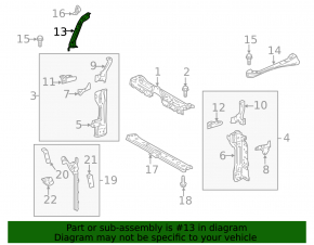 TV bracket, right eyelash, Toyota C-HR 18-23 Japan built
